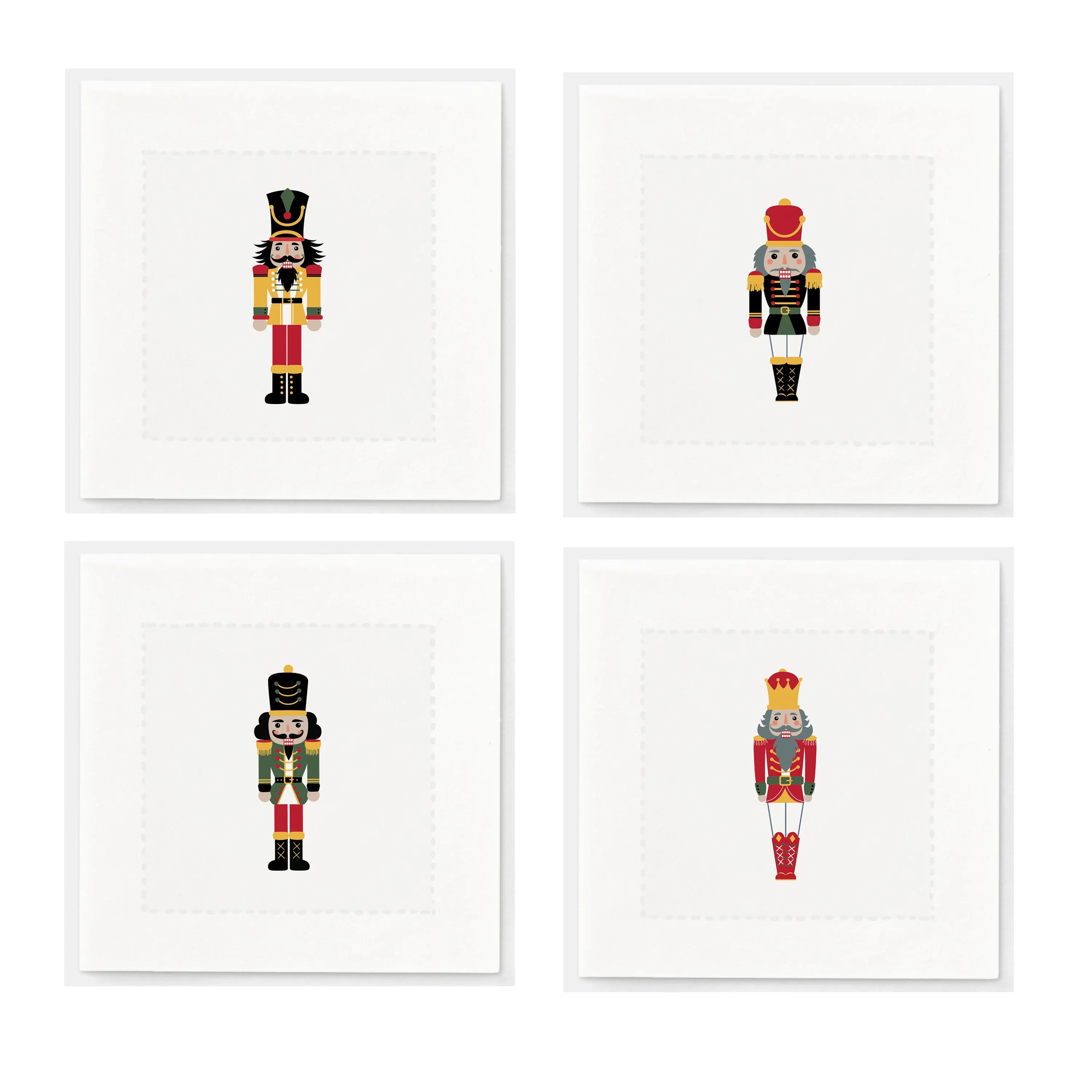 6" Cotton Nutcracker Icon Cocktail Napkin Set,phl463