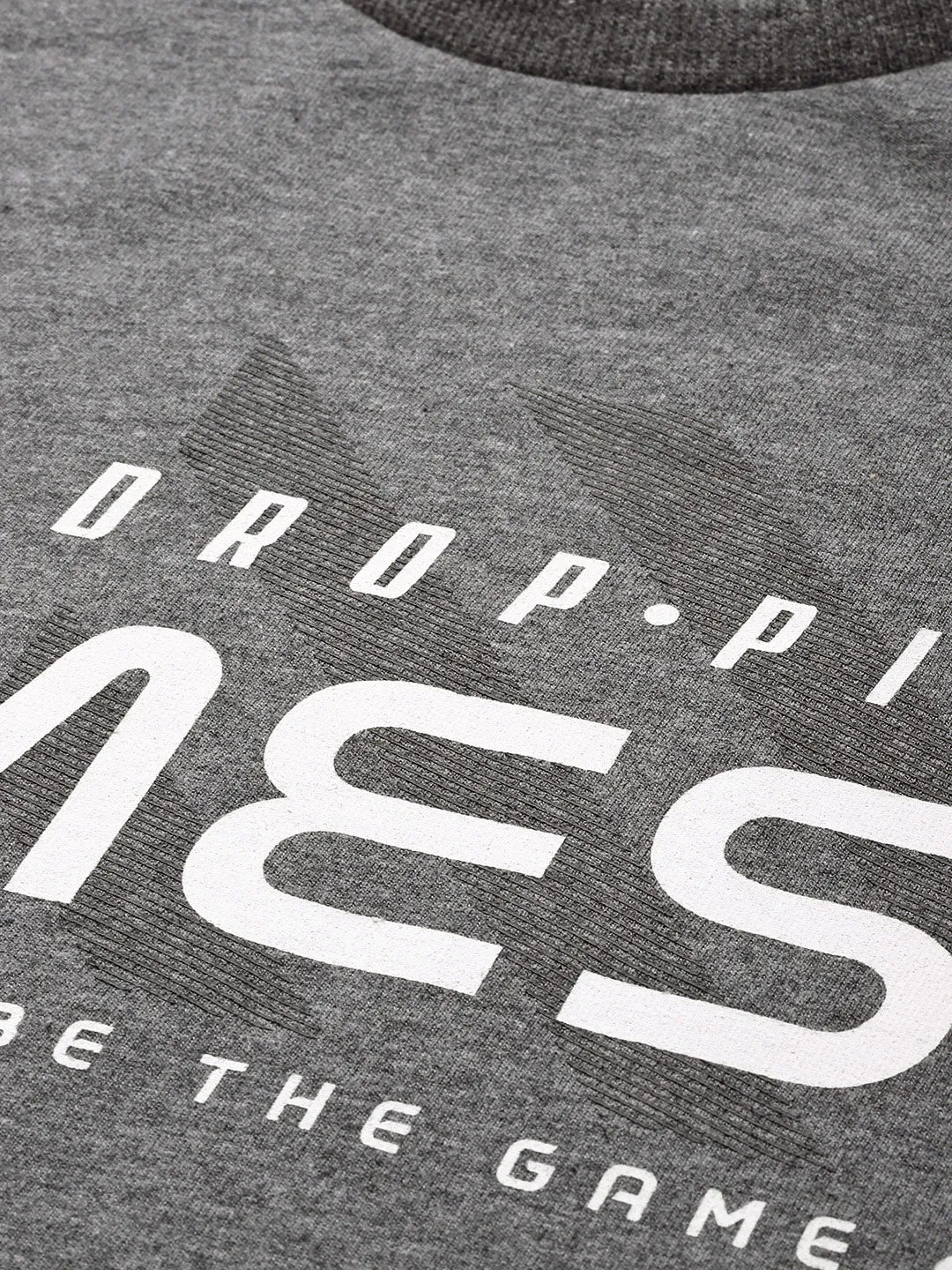 Alcis Men Charcoal Grey & White Printed Outdoor Sweatshirt