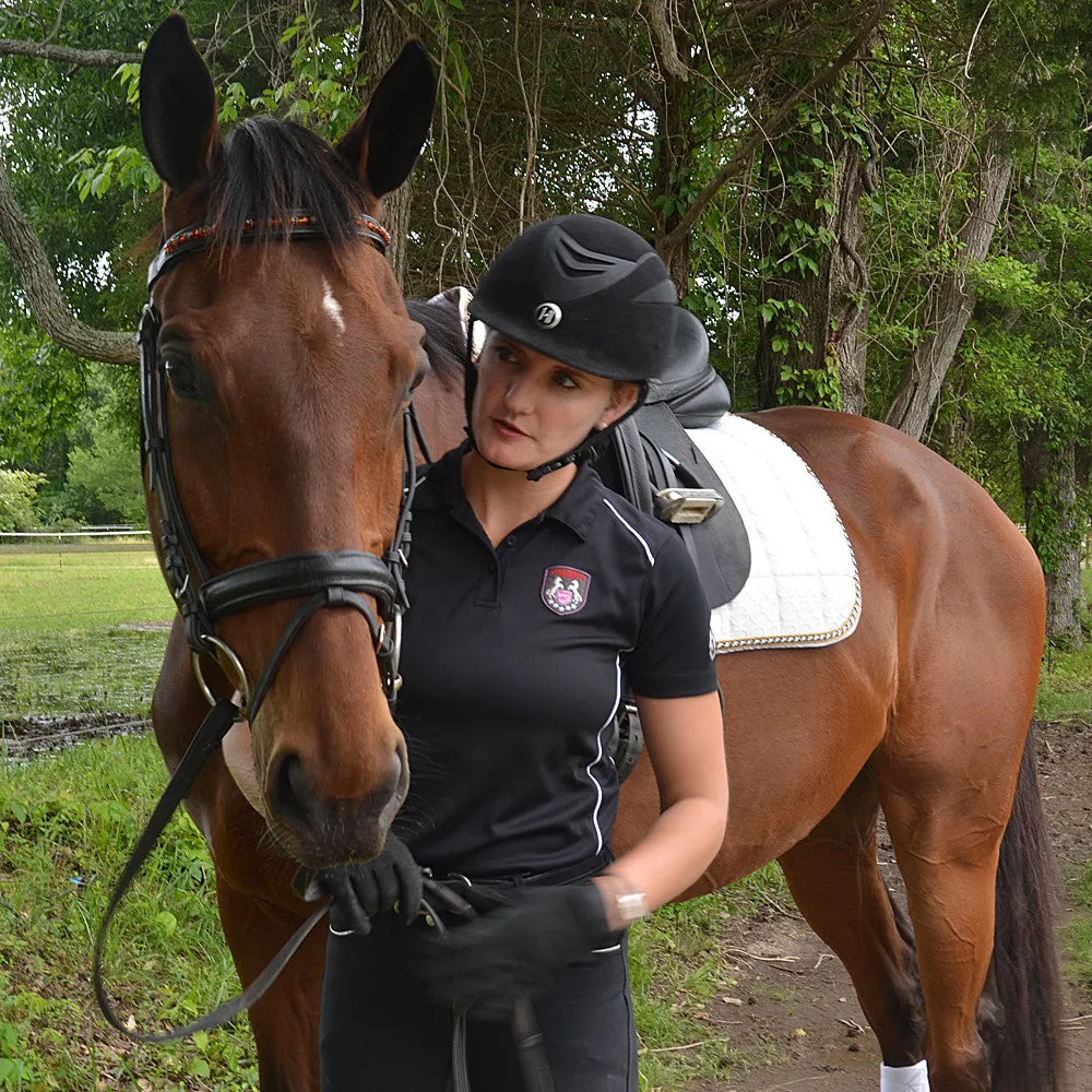 Athletic Pinstripe Polo Black