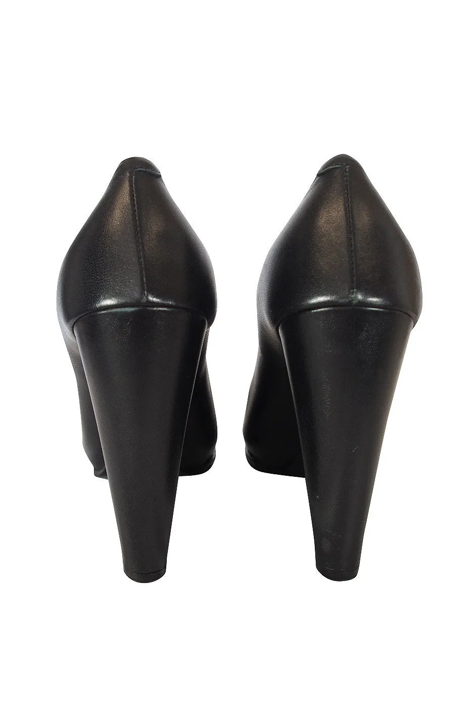 A/W 2012 Celine Black Pointed Wedge Pump 38