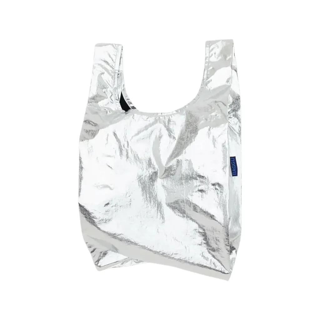 Baggu Baby Shopper Bag, Silver Metallic
