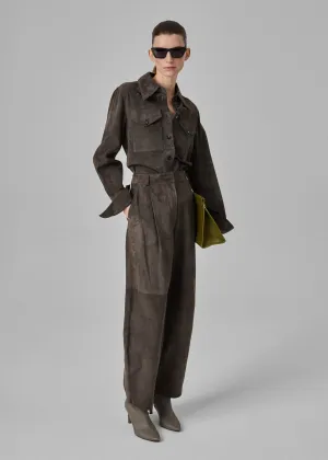 Balloon Pant in Suede - Charcoal