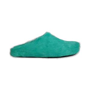 Calf Hair Sabot Slipper "Turquoise"