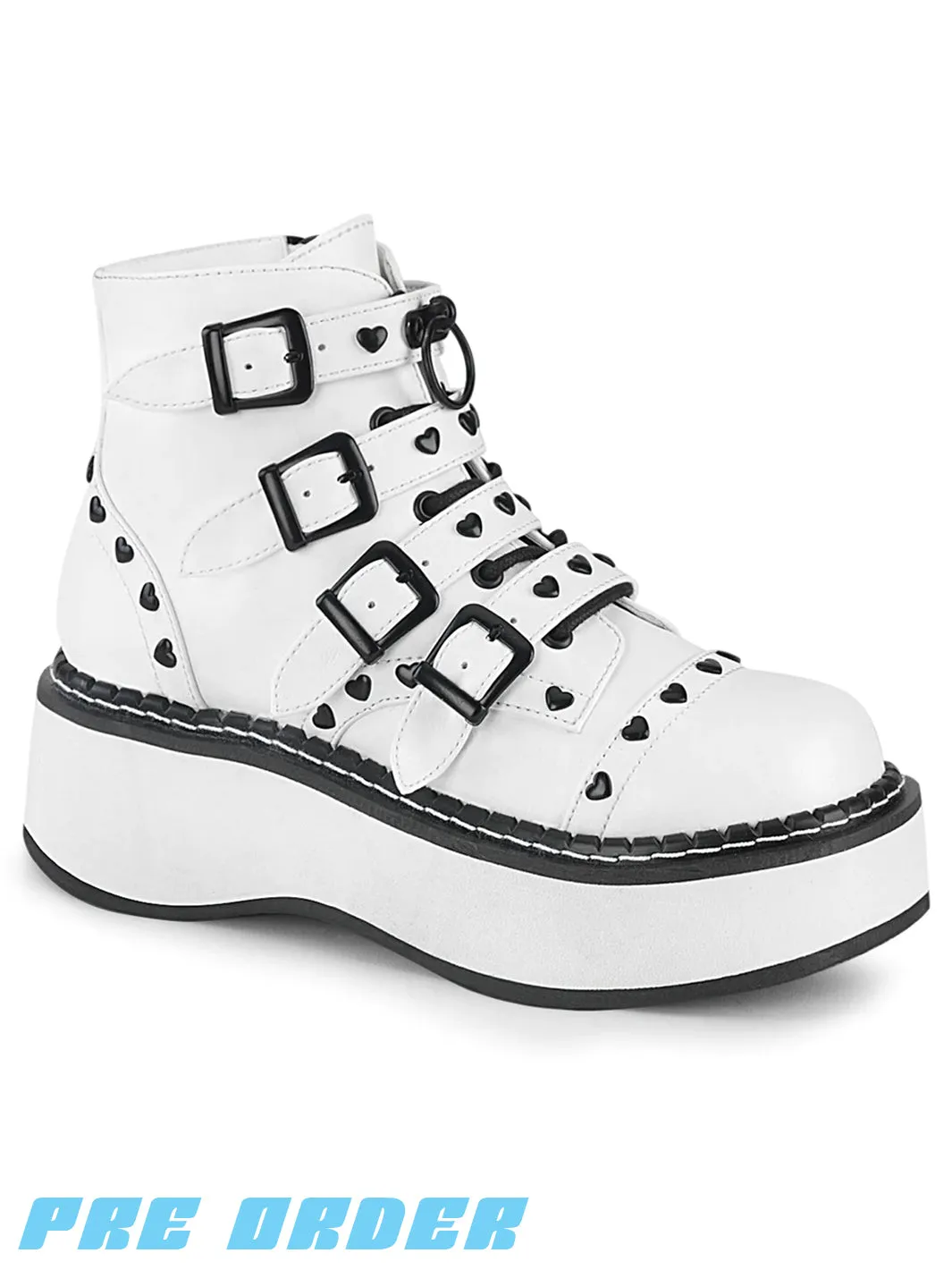 DEMONIA EMILY-315 - WHITE VEGAN LEATHER✰ PRE ORDER ✰