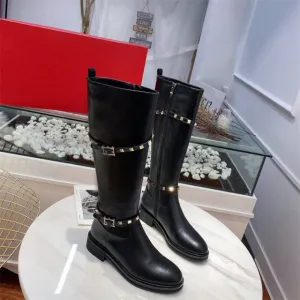 Female Knee High Long Short Black Boots