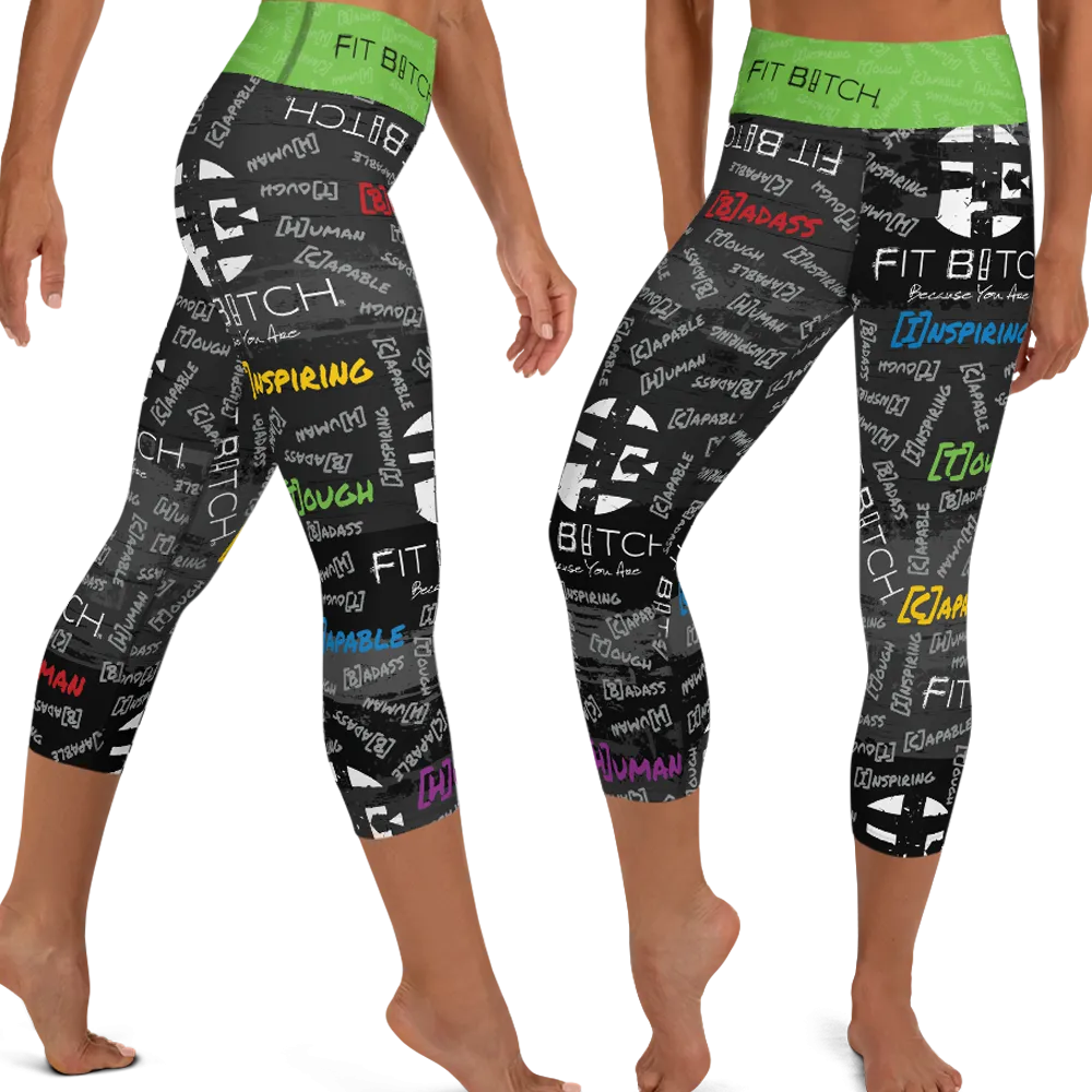 Fit Bitch - Yoga Capris - Graffiti