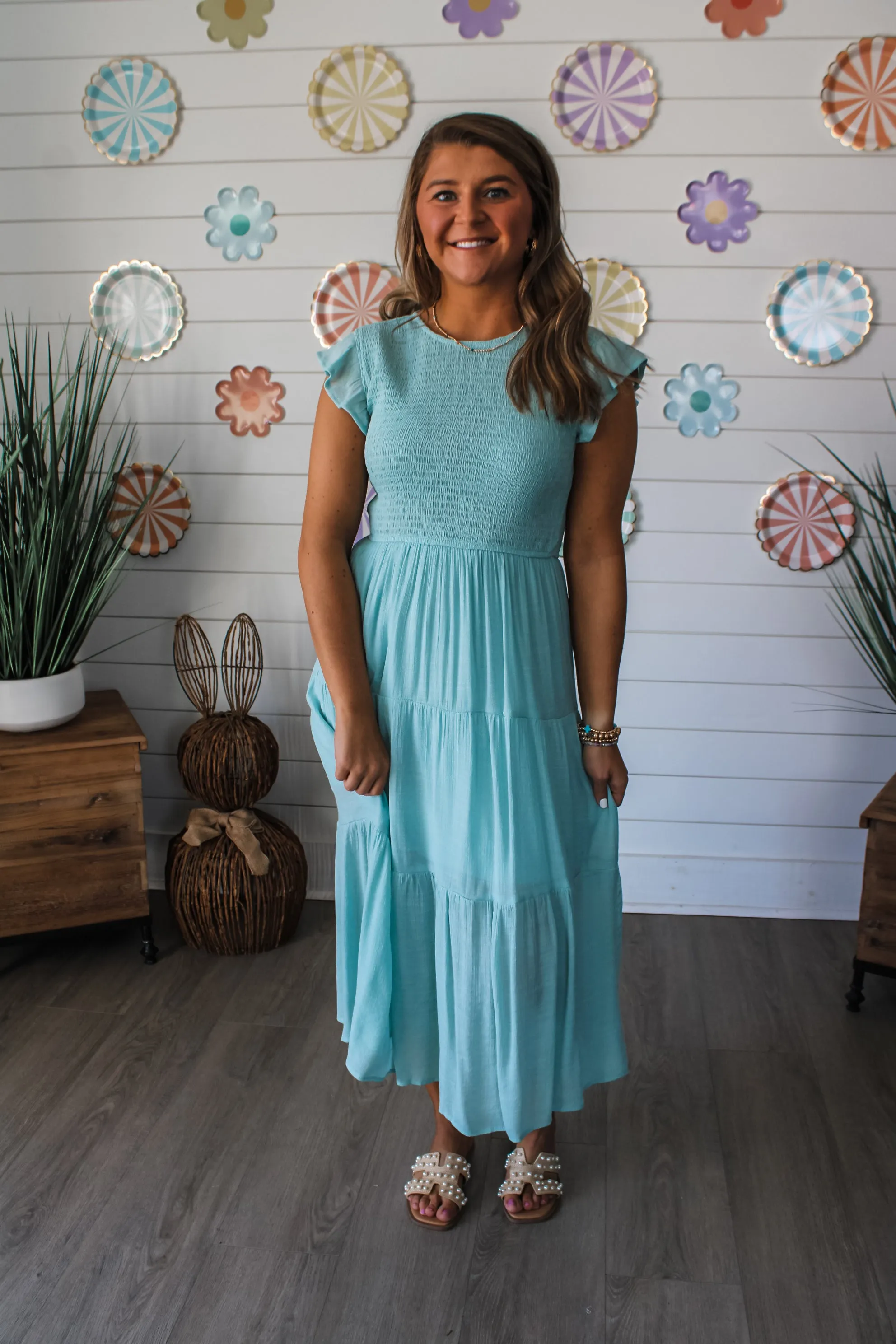 Florence Ruffle Midi • Seafoam