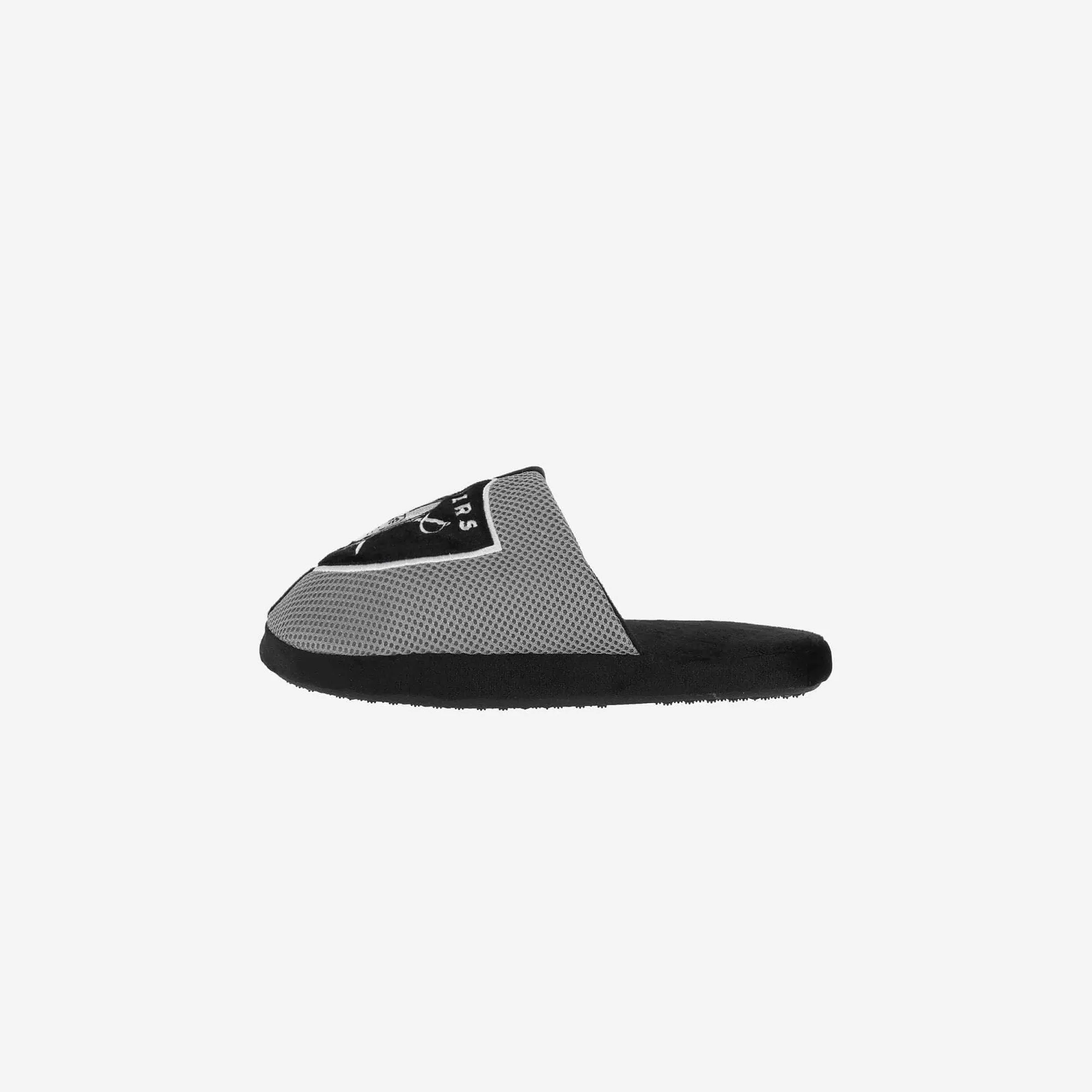 FOCO Las Vegas Raiders - NFL - Mens Team Stripe Slipper - Black/Grey