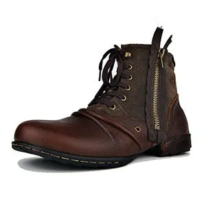 Genuine Leather Men Motorcycle Boots Autumn Ankle Boots
