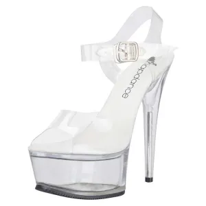 Lapdance Shoes 6 Inch Clear Platform Sandal with Strap