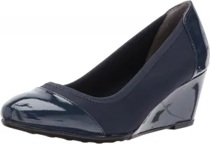 Lifestride Womens Juliana Stretch Wedge Pump Shoes F2858M1 Lux Navy Blue 6.5W