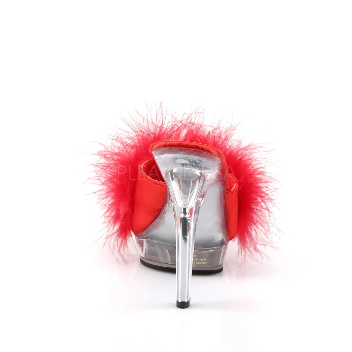 LIP-101-8  Red Satin-Fur/Clear