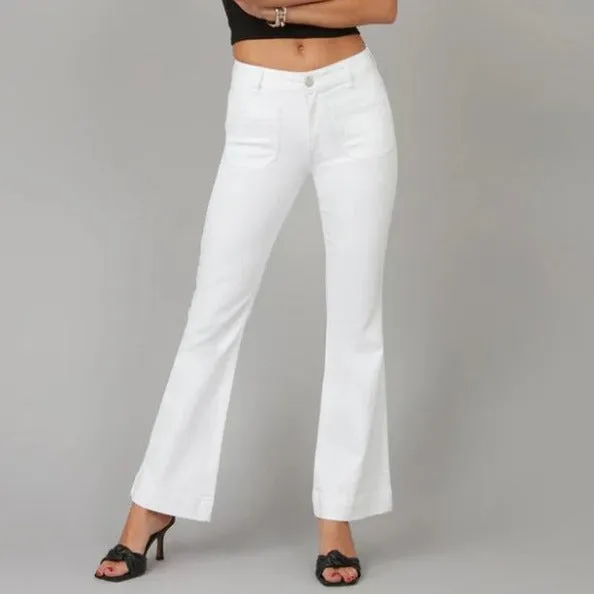 Lola Jeans - Alice High Rise Flare Jeans in White