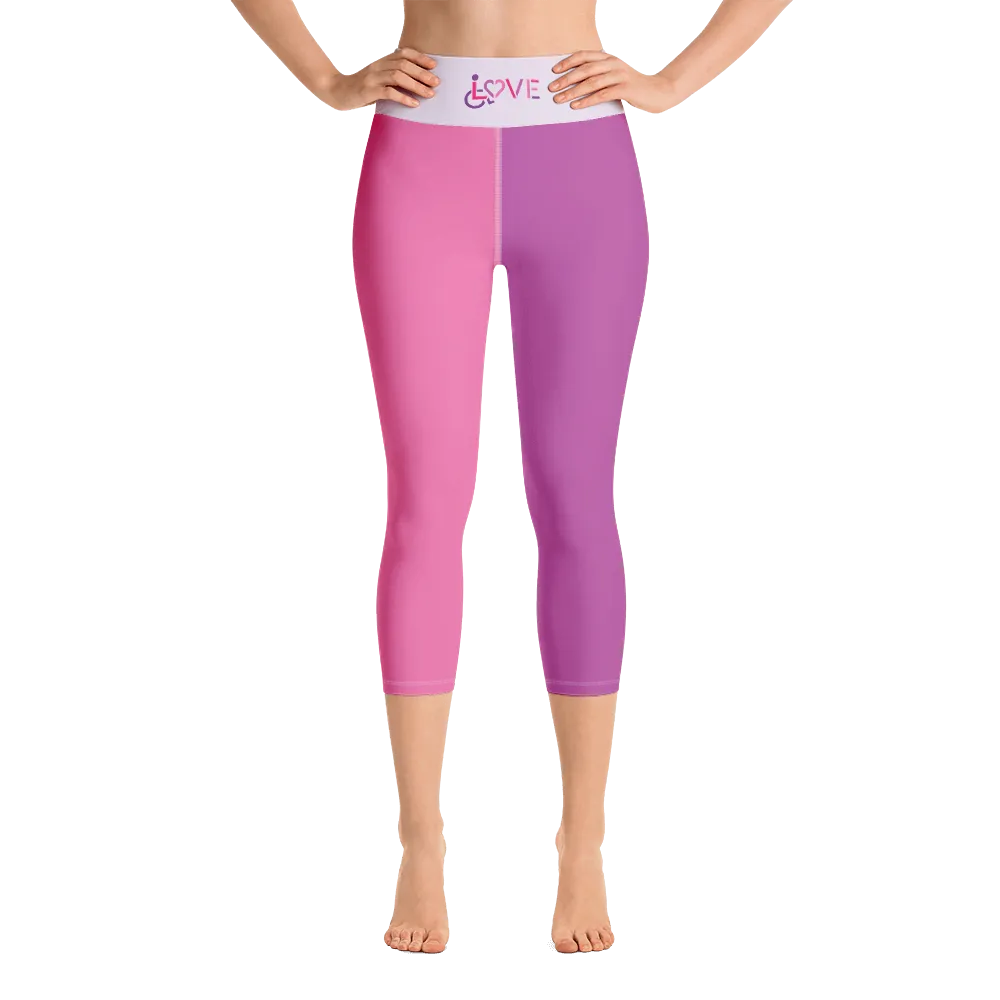 Love (for the Special Needs Community) 2 Color Yoga Capri Leggings