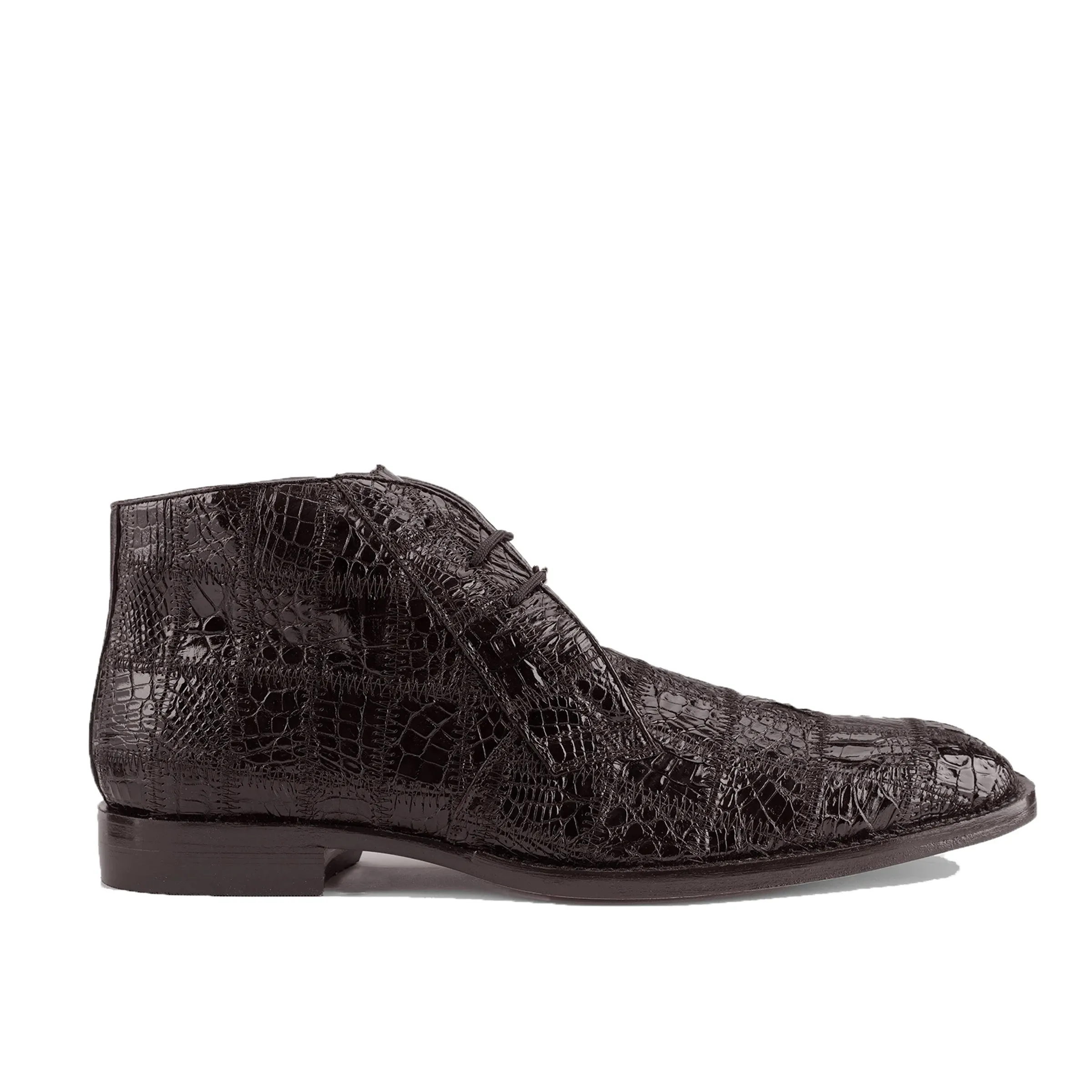 Mens Belvedere Stefano Patchwork Crocodile Dress Boot in Grey