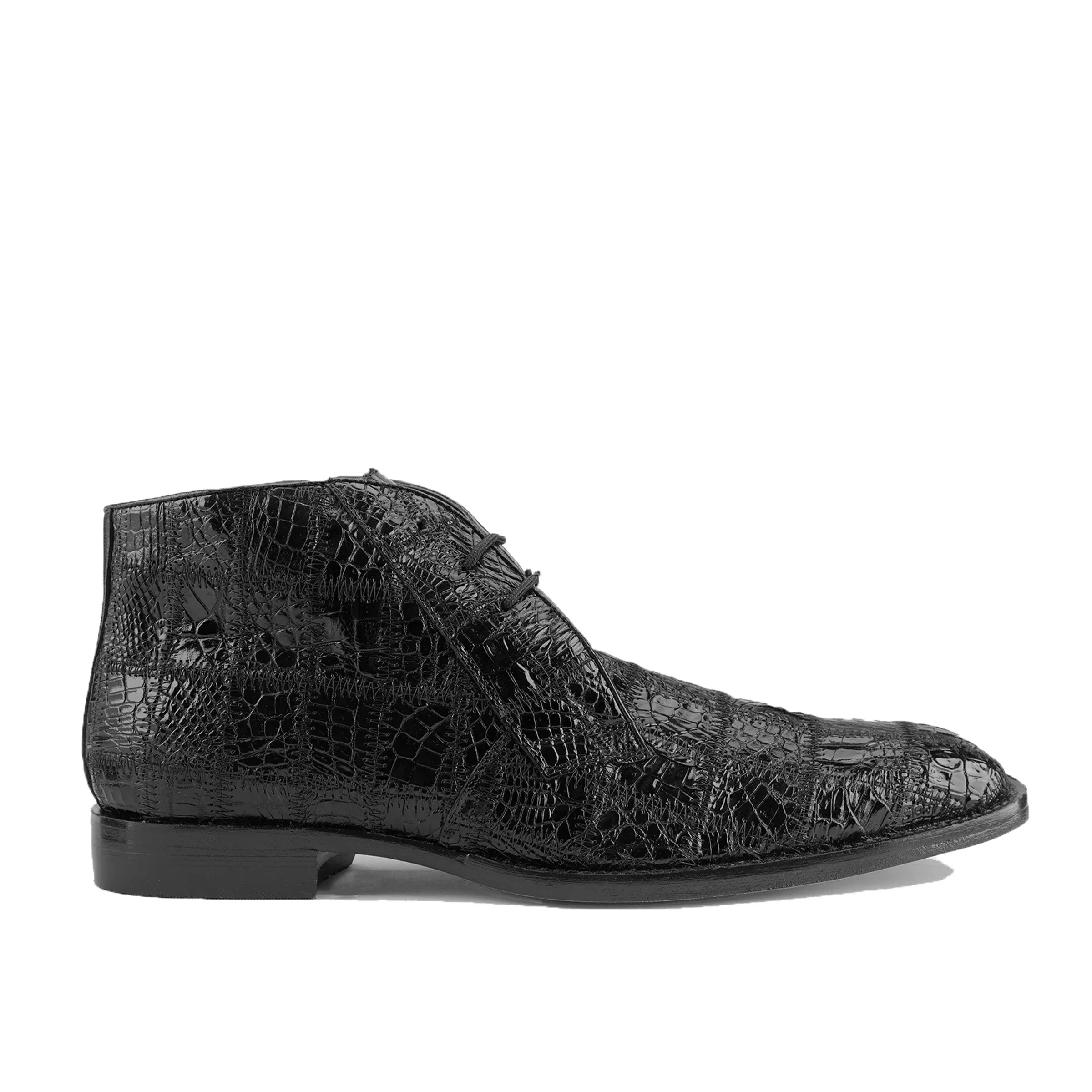 Mens Belvedere Stefano Patchwork Crocodile Dress Boot in Grey