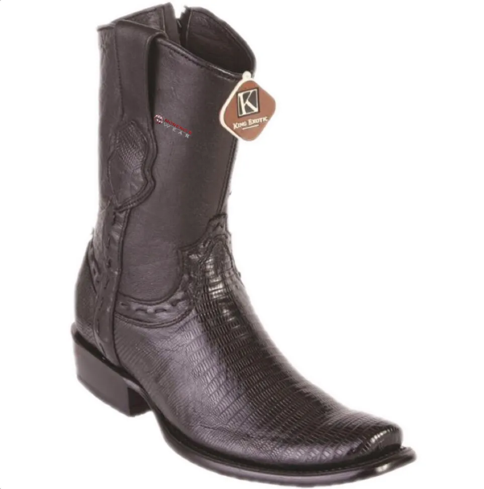 Men’s King Exotic Teju Lizard Ankle Boots Dubai Toe