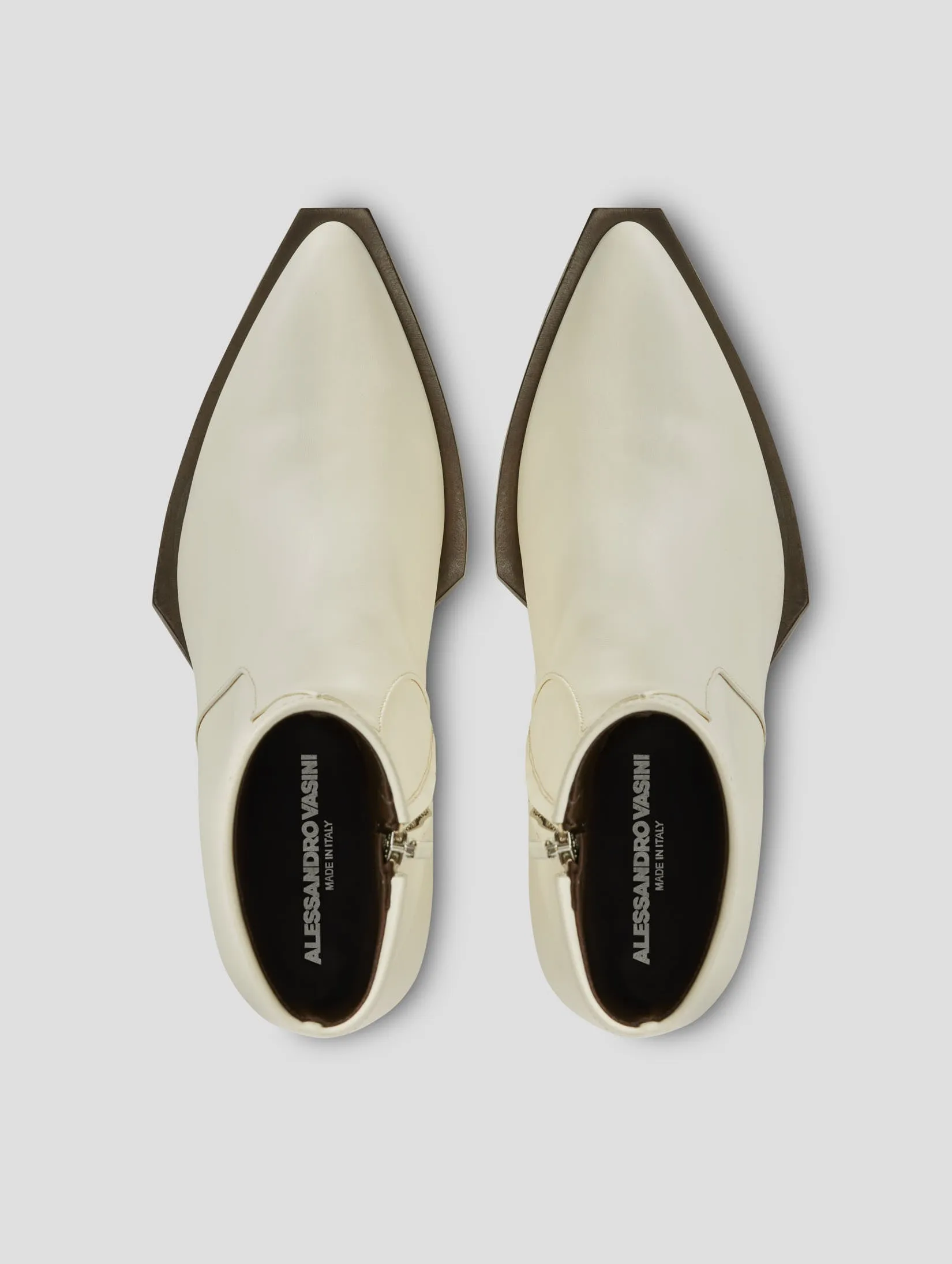 NOVA 60MM ANKLE BOOT IN IVORY CALFSKIN