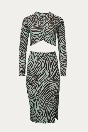 OPEN-BACK TOP AND MIDI SKIRT SET