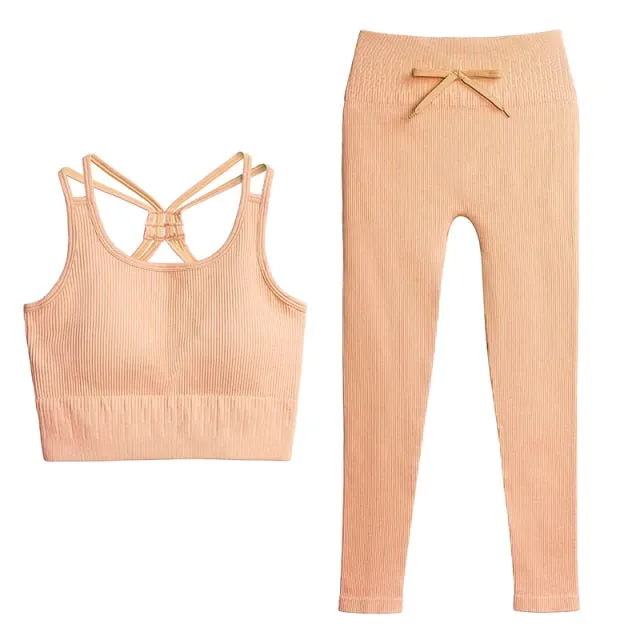 Outfit Wear Yoga Suit Clothes Gym Set