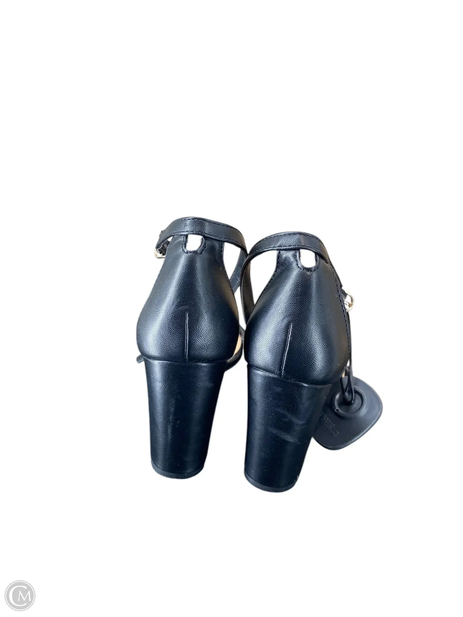 Sandals Heels Block By Kelly And Katie In Black, Size: 6.5