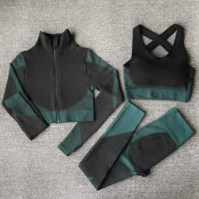 Seamless Women Yoga Set Workout Sportswear Gym Clothing