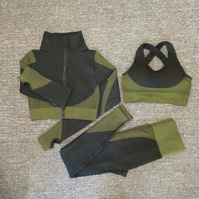 Seamless Women Yoga Set Workout Sportswear Gym Clothing
