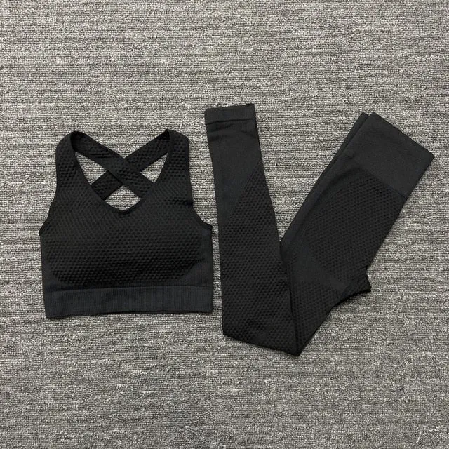 Seamless Women Yoga Set Workout Sportswear Gym Clothing