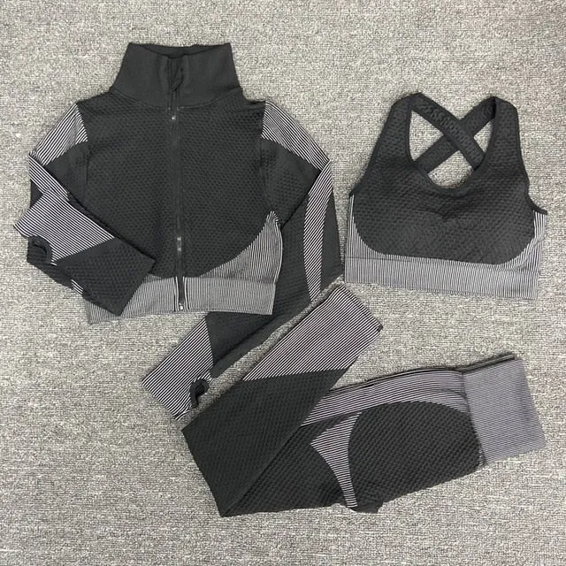 Seamless Women Yoga Set Workout Sportswear Gym Clothing