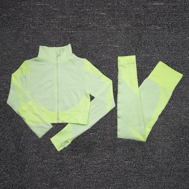 Seamless Women Yoga Set Workout Sportswear Gym Clothing