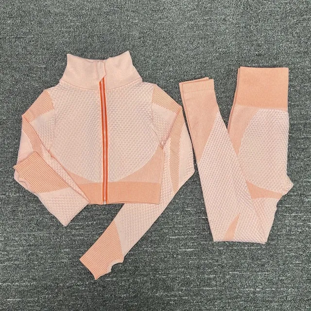 Seamless Women Yoga Set Workout Sportswear Gym Clothing