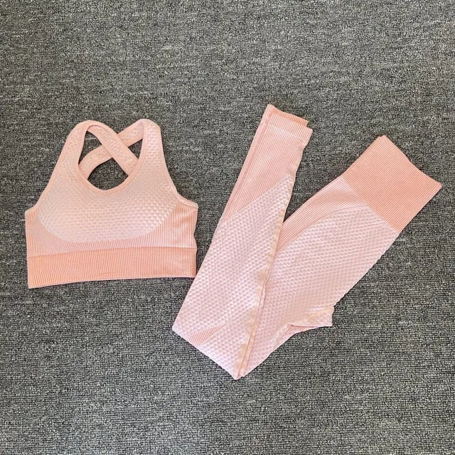 Seamless Women Yoga Set Workout Sportswear Gym Clothing