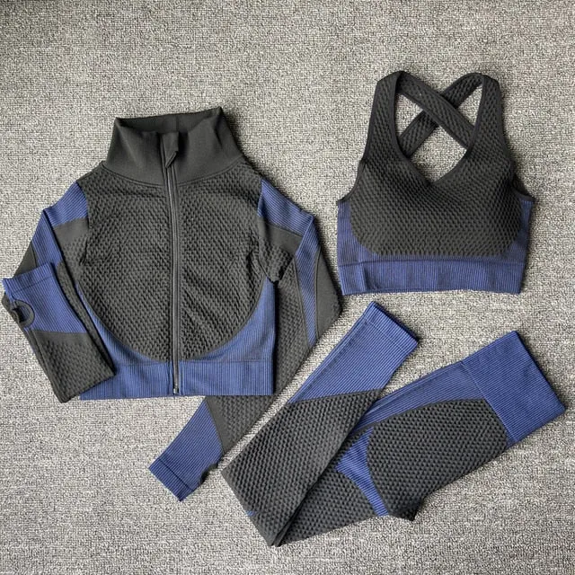 Seamless Women Yoga Set Workout Sportswear Gym Clothing