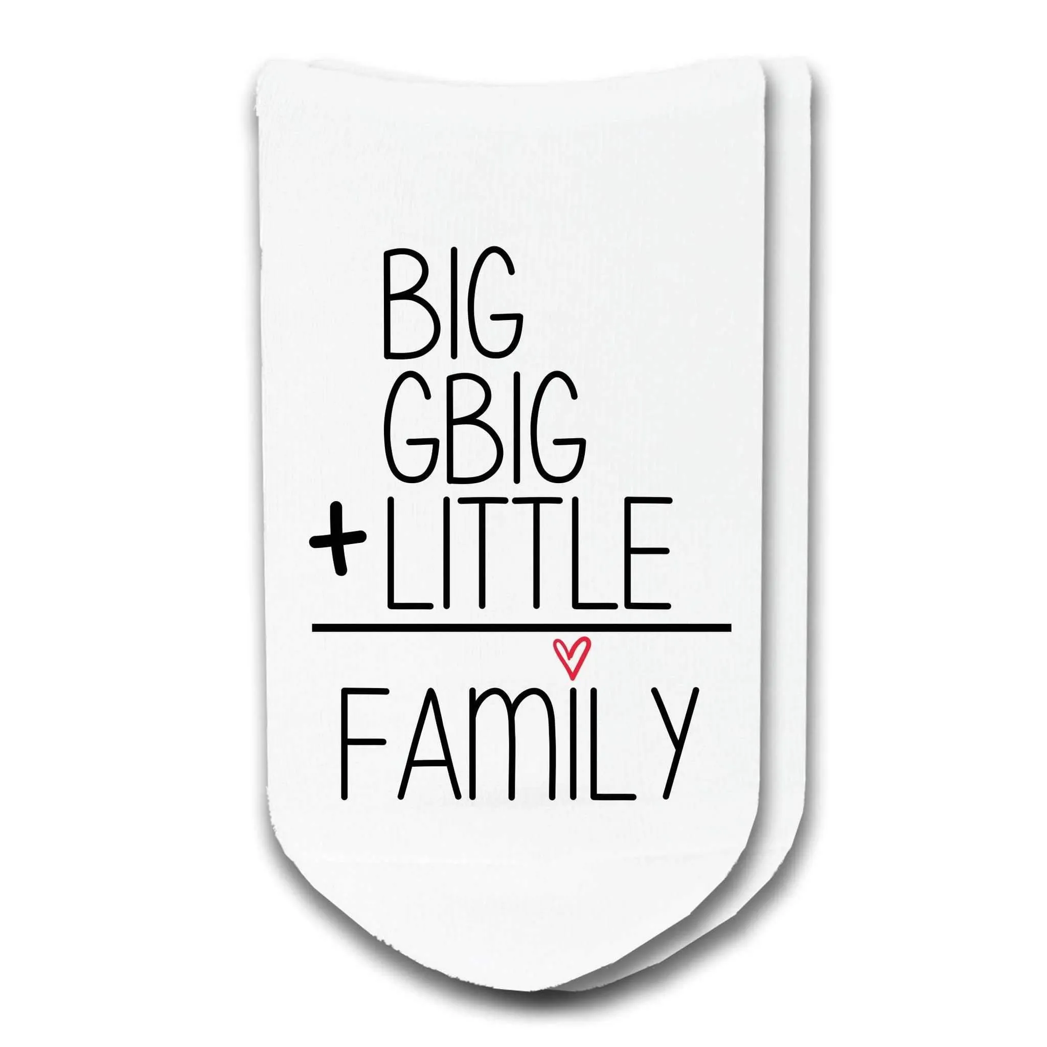 Sorority Custom Socks: Big   GBig   Little = Family No-Show Socks