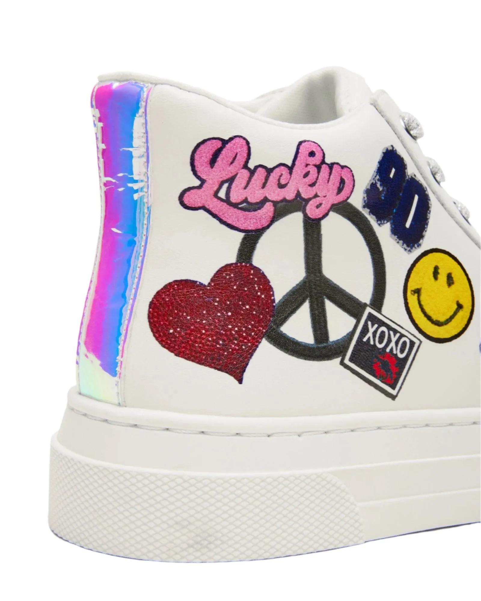 Steve Madden Kid's Beta White Multi Sneaker