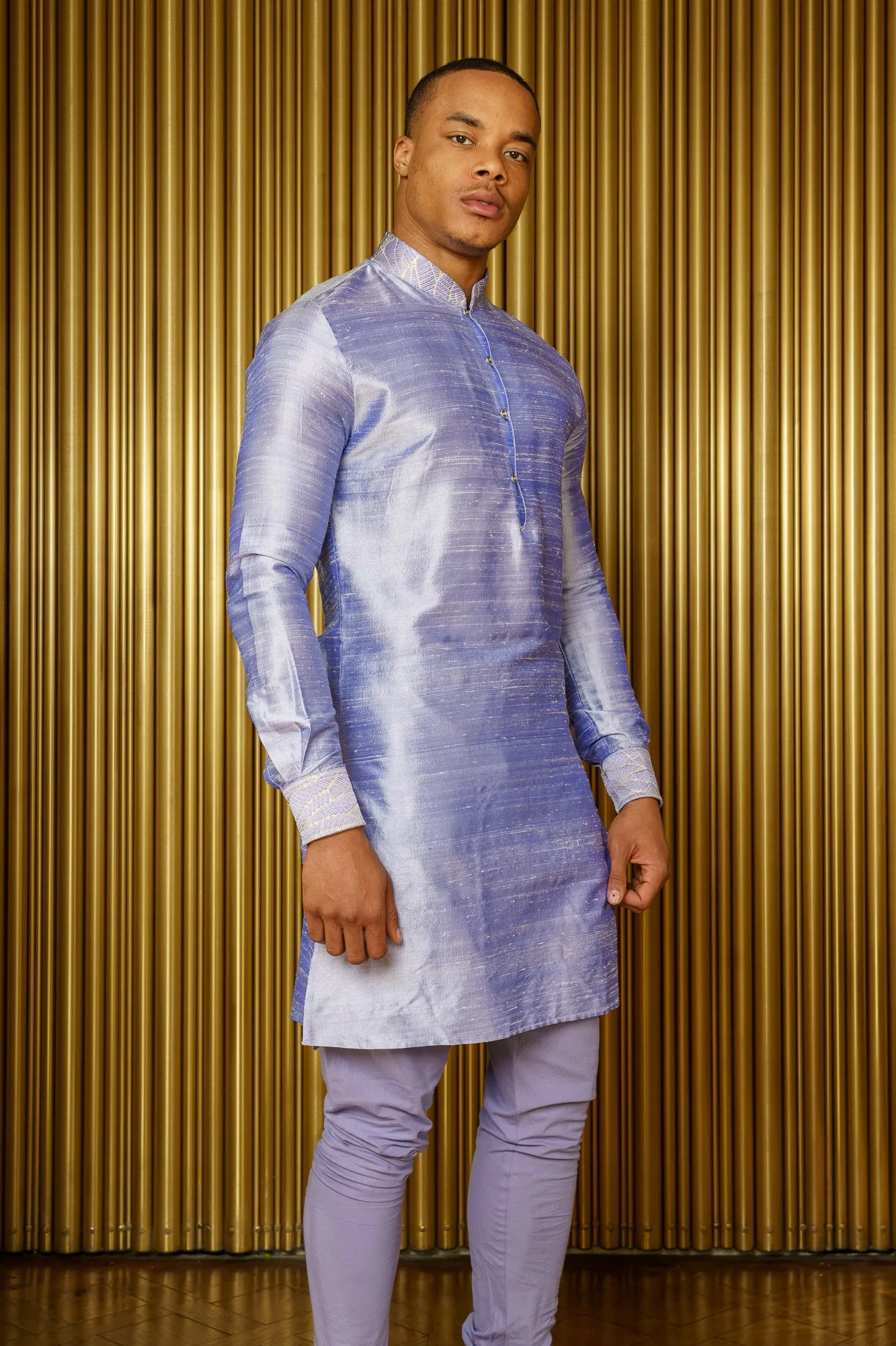 SUMAN Silk Print Block Kurta