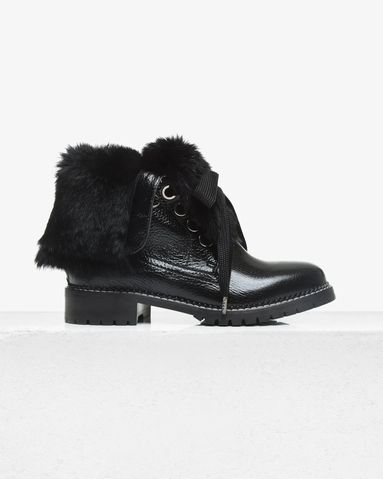 Trapper Boot Black Patent