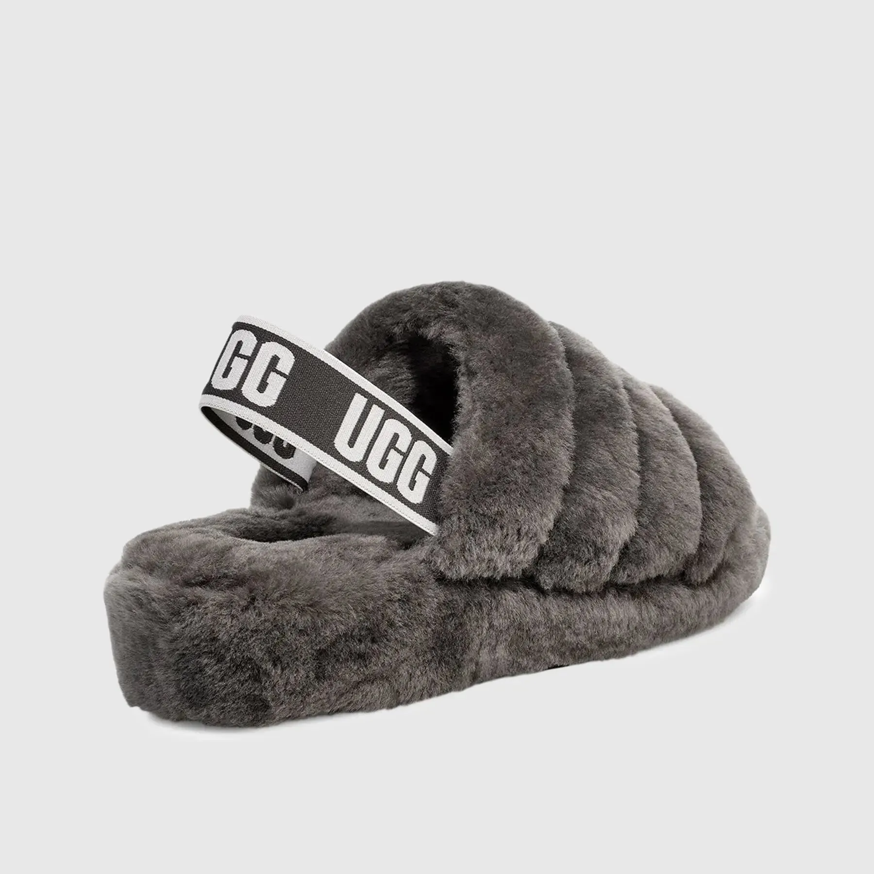Ugg Fluff Yeah Slide Natural Charcoal 1095119