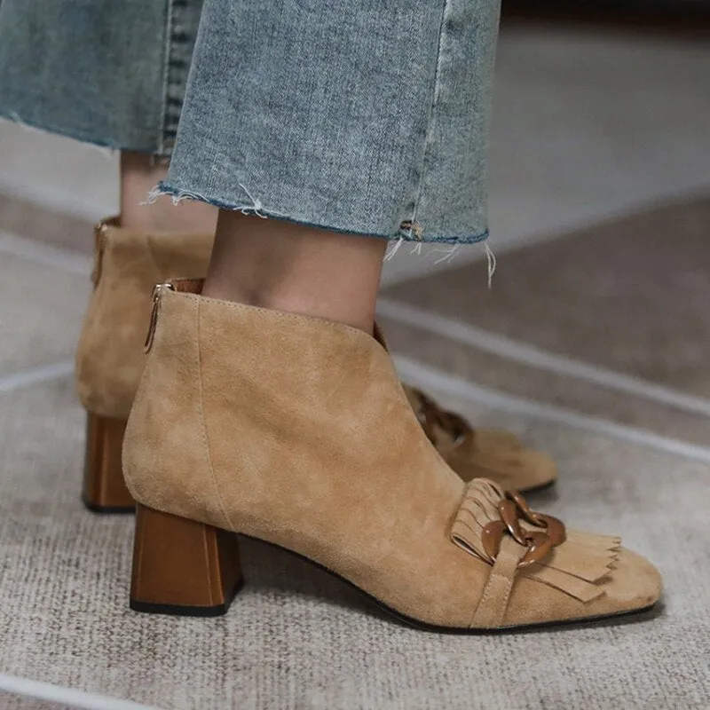 Women Boots Sheep Suade Round