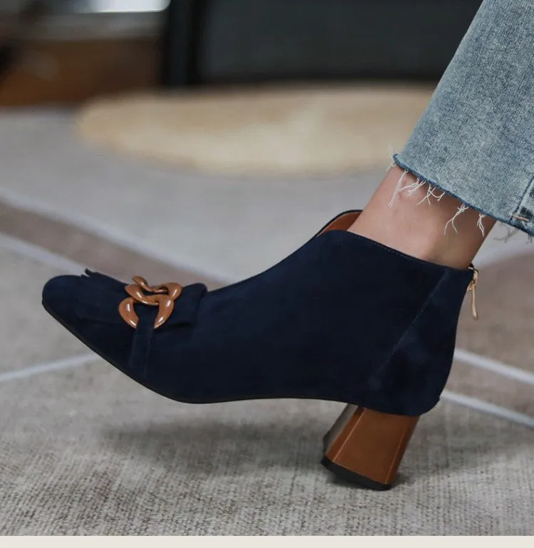 Women Boots Sheep Suade Round
