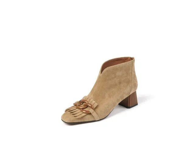 Women Boots Sheep Suade Round