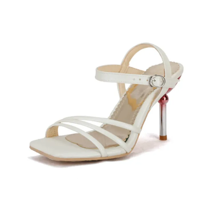 Women's Solid Color Straps Stiletto High Heel Sandals