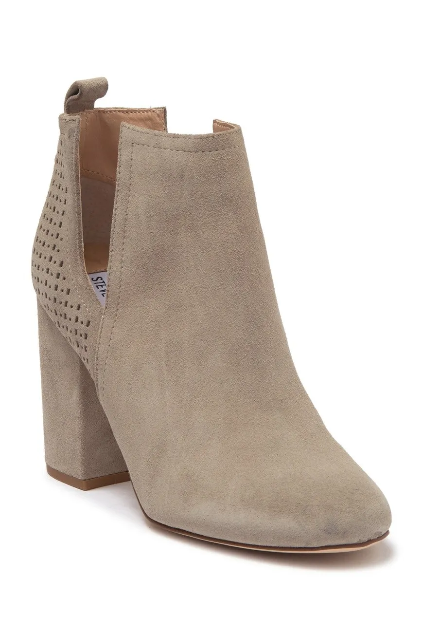 Women's Steve Madden Norelle Perforated Suede Ankle Boot Sz 8! Taupe Suede! Retails $172 
